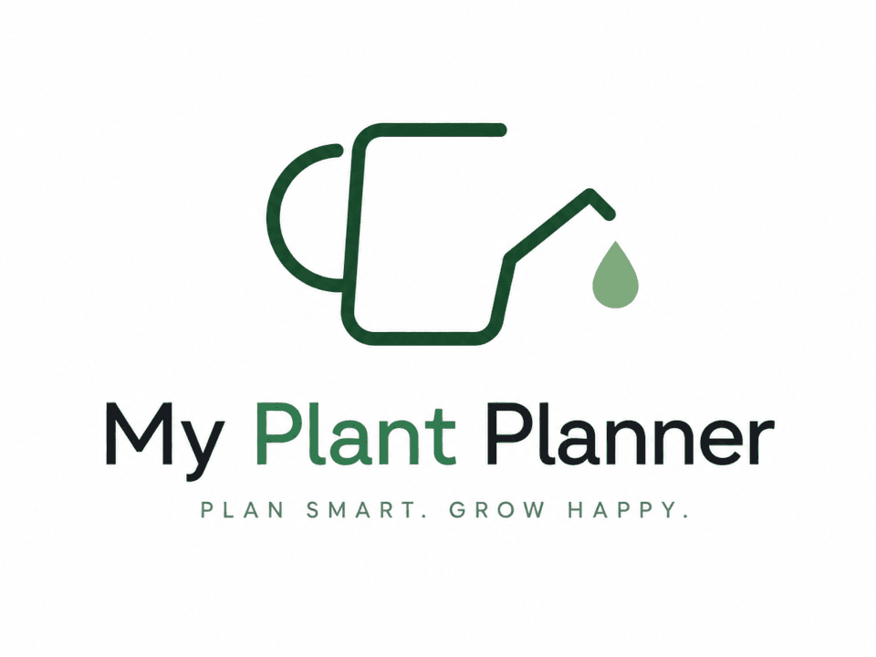 My Plant Planner product hero artwork with watering can logo and tagline.