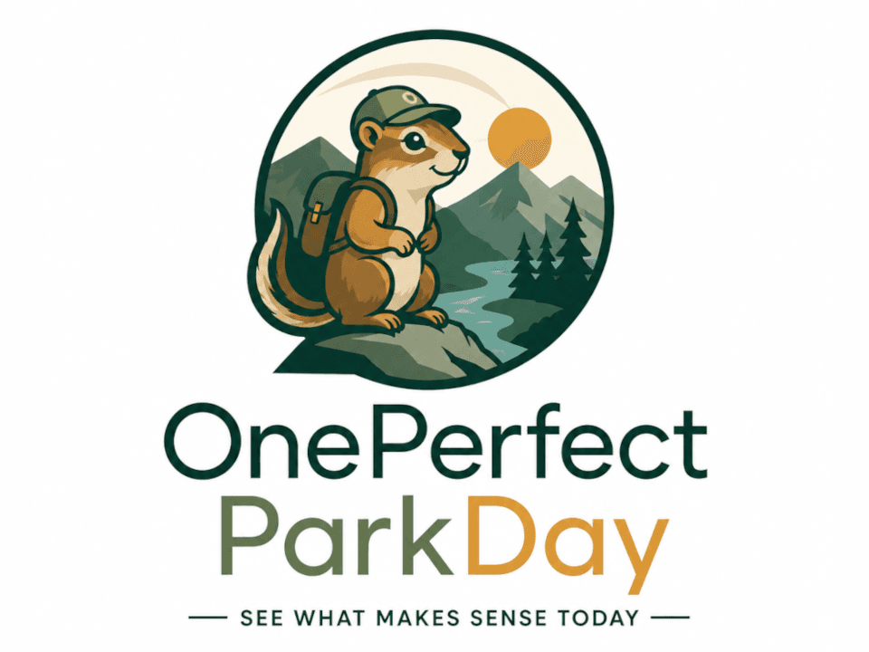 One Perfect Park Day product hero artwork with park landscape logo and tagline.