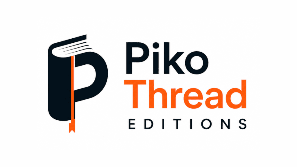 Piko Thread Editions logo with book-inspired P mark and orange thread.